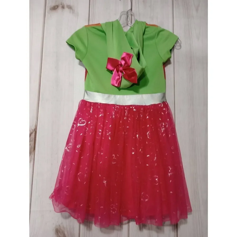 JoJo Dress Girls 7/8 Green Short Sleeve‎ Pink Tulle